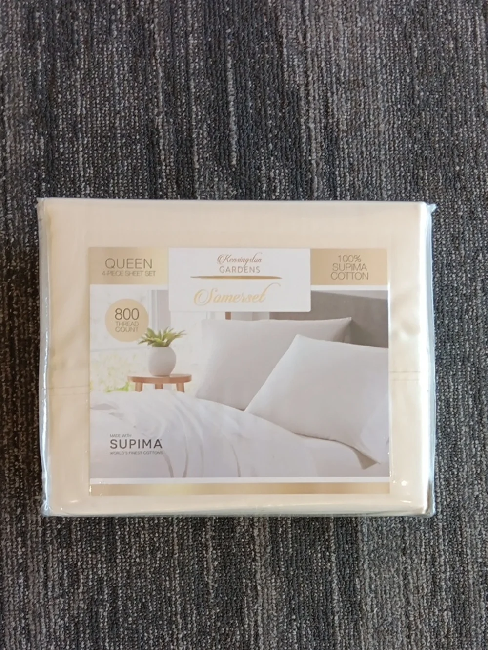 Kensington Gardens/Somerset Queen Sheet Set in Cream
